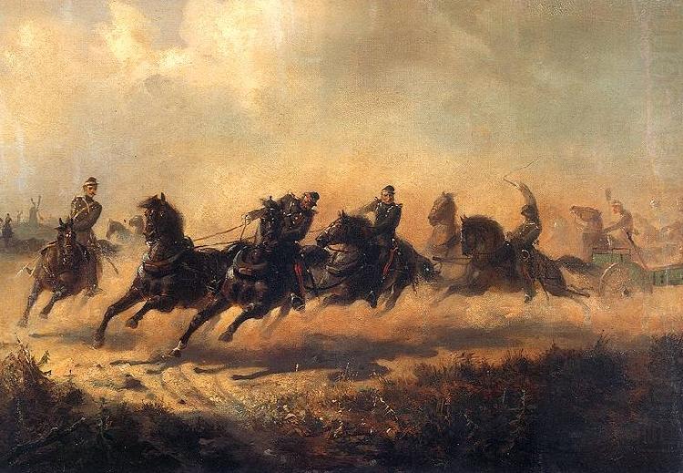 Charge of Russian horse artillery, Maksymilian Gierymski